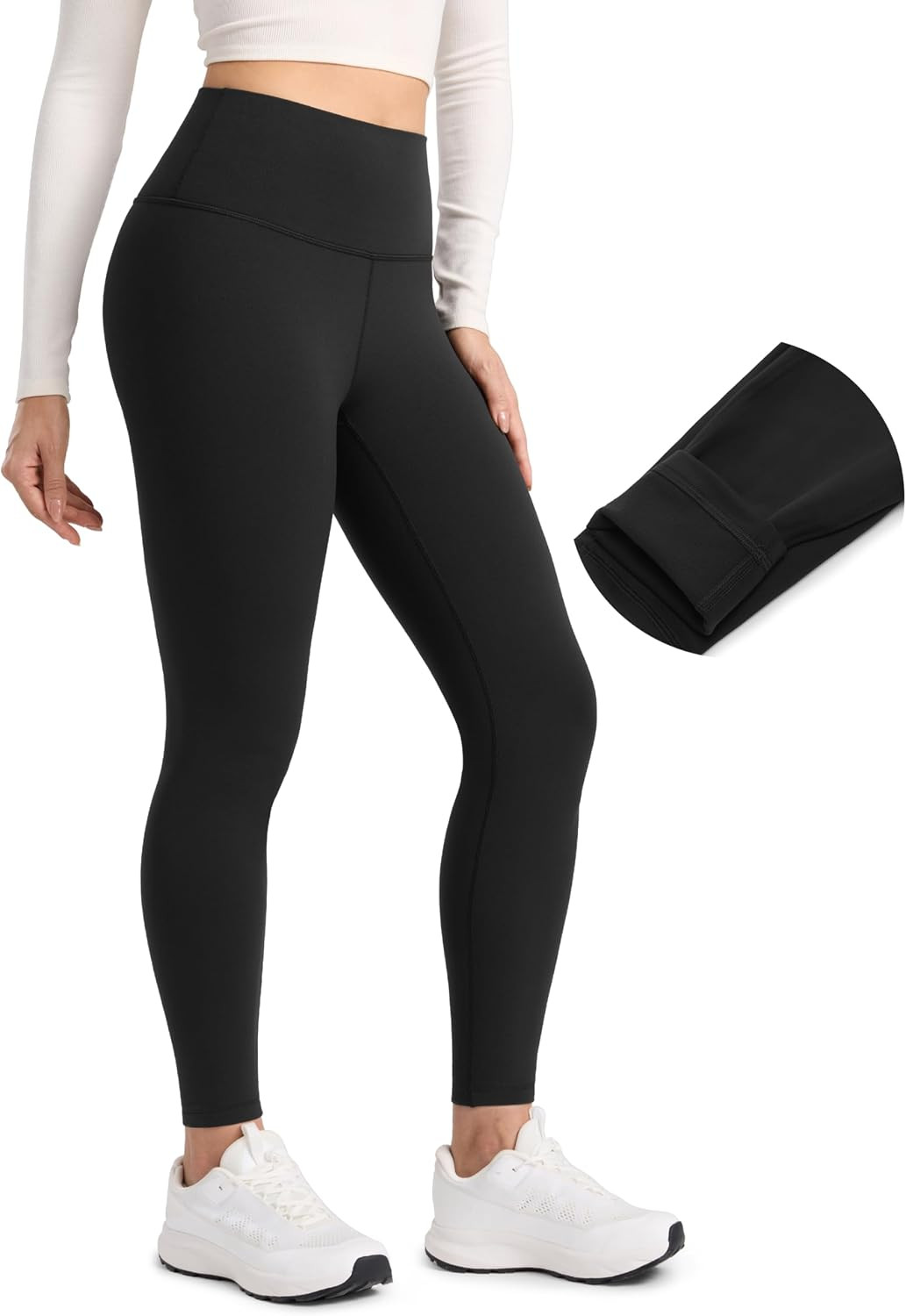 CRZ YOGA Matte Fleece Lined Leggings 28'' | Amazon (US)