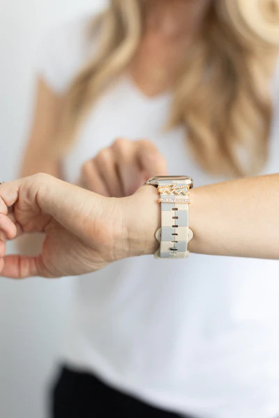 Downtown Ivory Gray Apple Watch Band | StrawberryAvocados