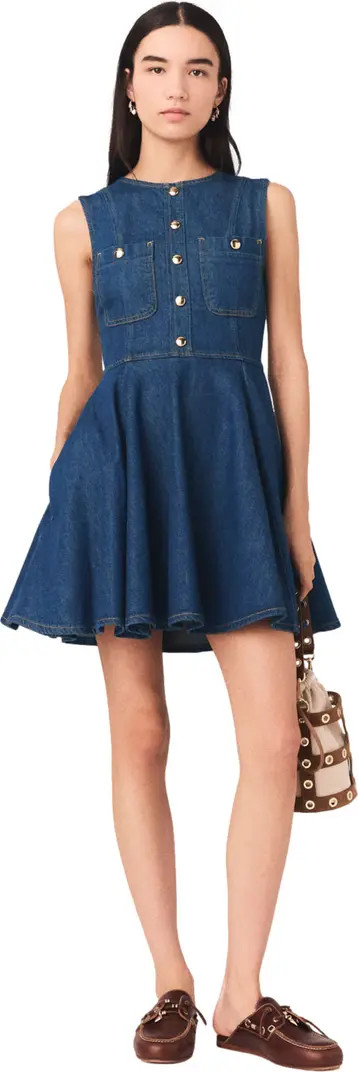 maje Short flared denim dress | Nordstrom | Nordstrom