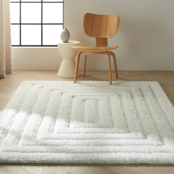 Calvin Klein Esker Modern Plush Shag Hi Low Area Rug - Overstock - 31277590 | Bed Bath & Beyond