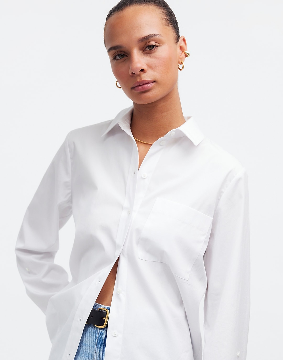 Relaxed Button-Front Shirt in Poplin | Madewell