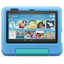 Amazon Fire 7 Kids tablet, 7" display, ages 3-7, with ad-free content kids love, 2-year worry-fre... | Amazon (US)