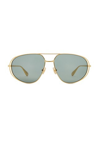 Bottega Veneta Aviator Sunglasses in Metallic Gold | FWRD 