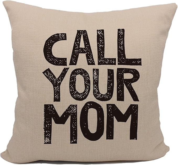 Call Your Mom Funny Throw Pillow Case, for Daughter, Son Gifts, Dorm Room Accessories Graduation ... | Amazon (US)