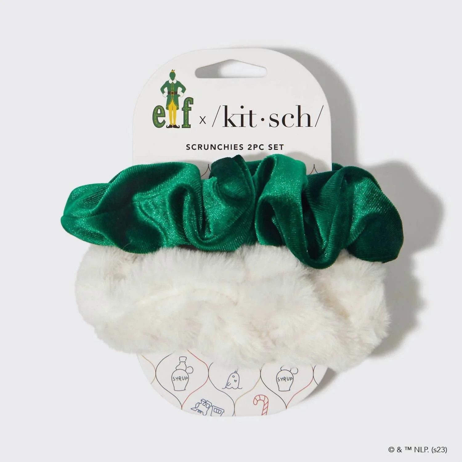 Elf Scrunchie Set In White/green | Shop Simon