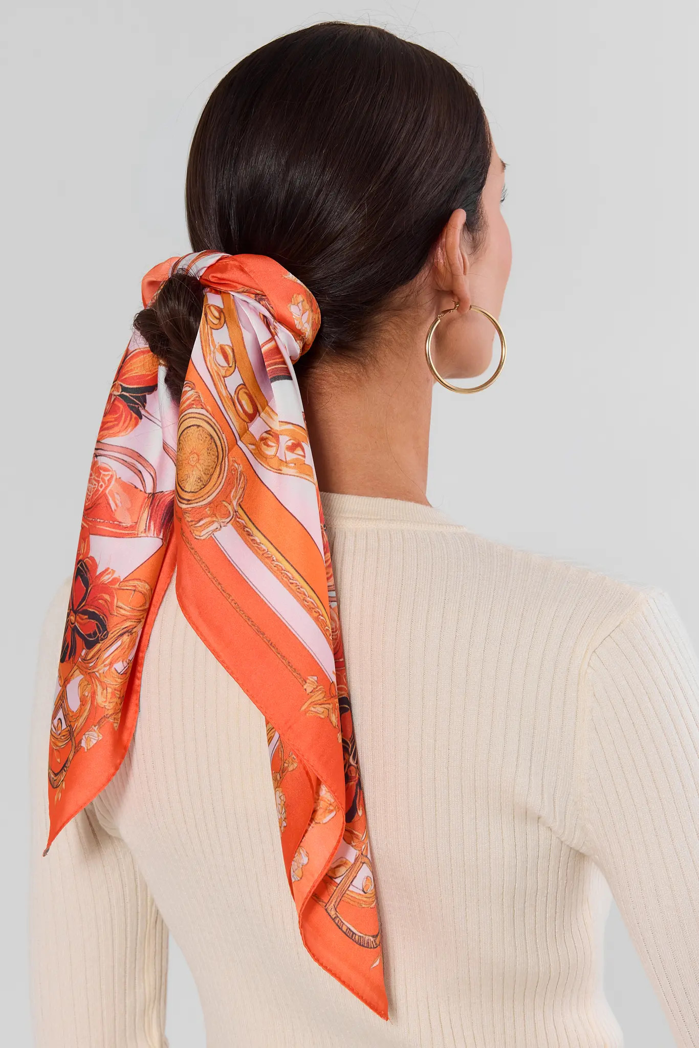 Orange Chain Link Prink Scarf | Avara