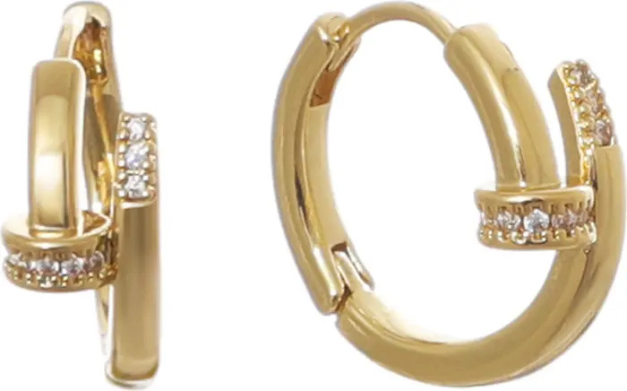 Cubic Zirconia Nail Huggie Hoop Earrings | Nordstrom Rack