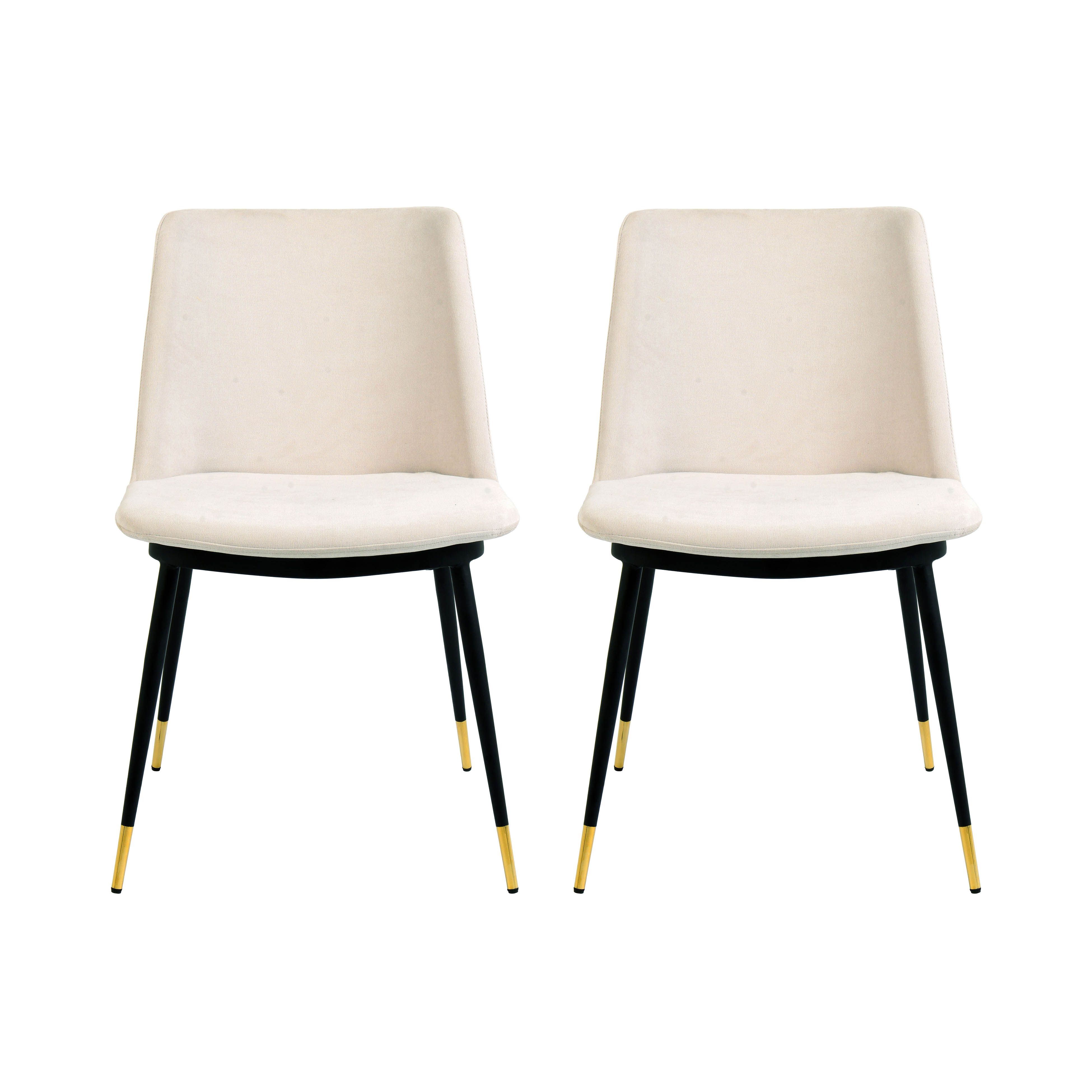 TOV Furniture Evora Cream Velvet Chair with Gold Tipped Legs - Set of 2 | Walmart (US)