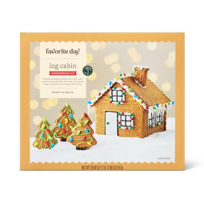 Christmas Log Cabin Gingerbread Cookie Kit - 28.66oz - Favorite Day™ | Target