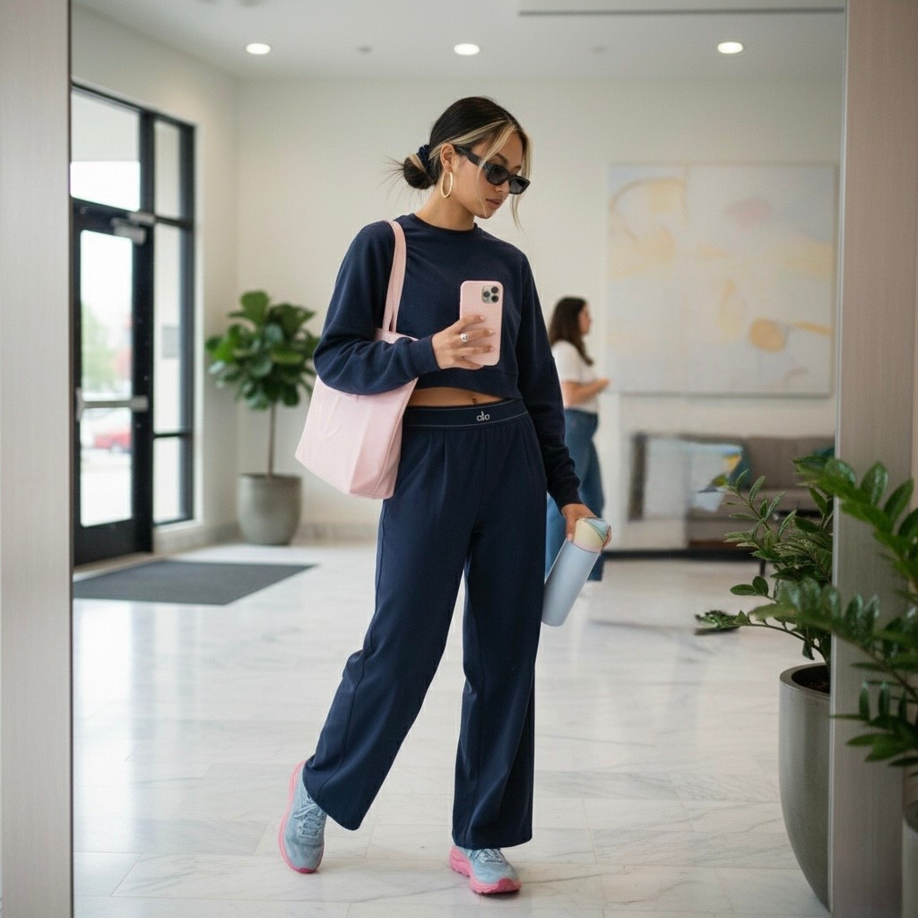 My go-to errands + workout + coffee run outfit lately ☕🖤

Wearing a size Small in the top and leggings, shoes are women’s size 8. This Alo set is stretchy, flattering, and breathable — perfect for Pilates, walking the city, travel days, or just staying comfy while still looking put together.

I love pieces like this because they transition easily from workouts to real life without changing outfits. Everything here is comfortable enough to move in but polished enough to wear out.

Details linked — saving this one if you’re building a wearable, everyday active wardrobe.

#LTKPetite #LTKActive #LTKSeasonal
