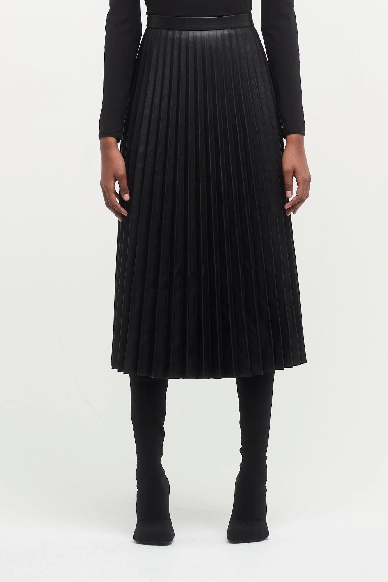 Balenciaga Pleated Leather Skirt | Antidote