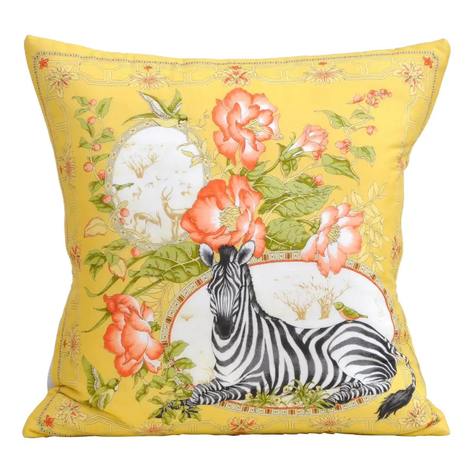 Rare Italian Vintage Salvatore Ferragamo Scarf Backed in Irish Linen Cushion | 1stDibs