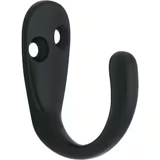 1-13/16 in. Matte Black Single Wall Hook (6-Pack) | The Home Depot