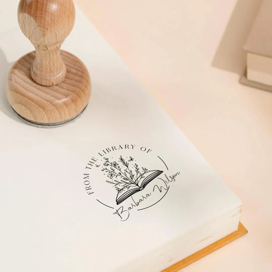 BOOK STAMP | Custom library Stamp | Embosser Stamp | From the Library of Stamp | Book Lover | Per... | Etsy (US)