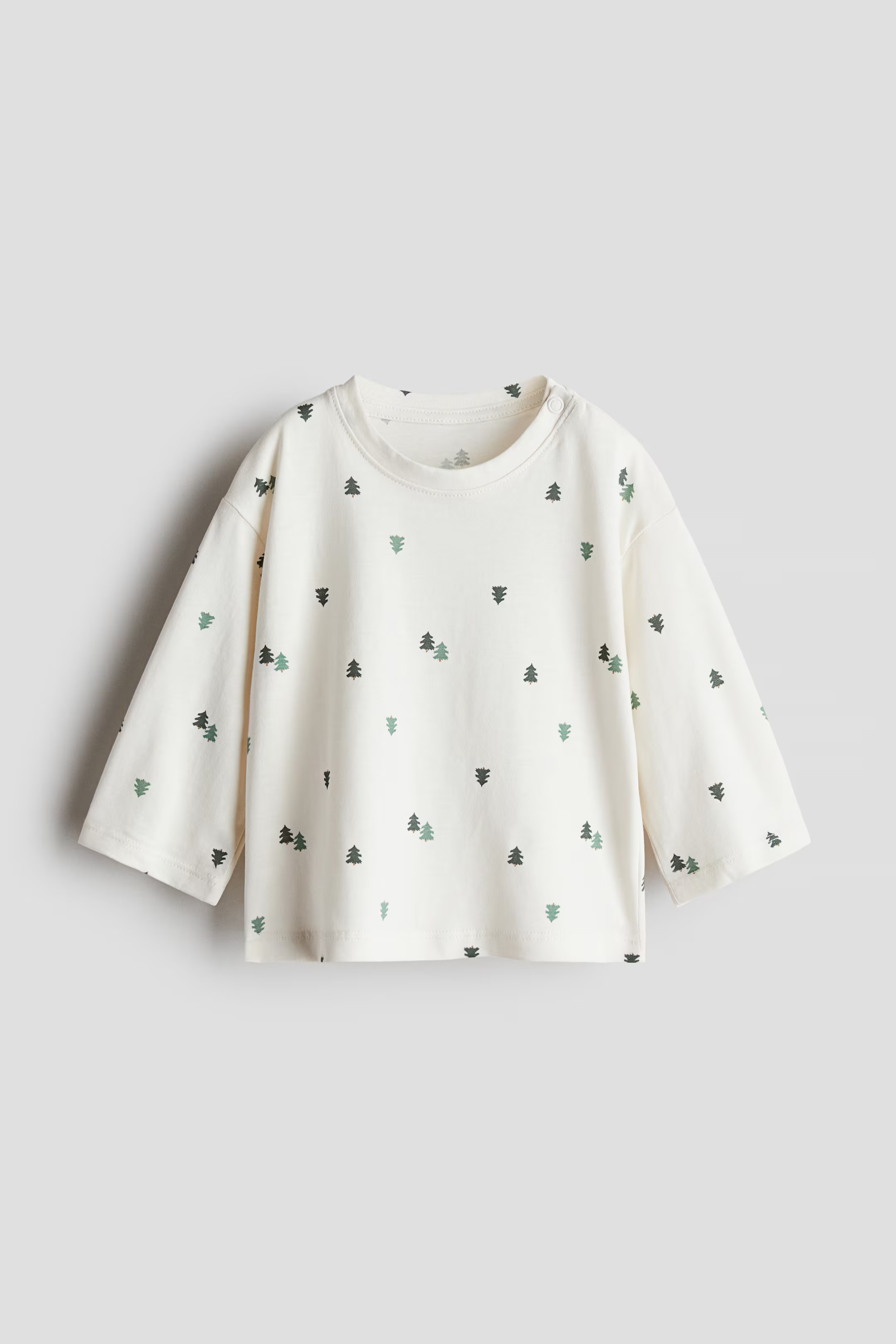 Long-Sleeved T-shirt - White/trees - Kids | H&M US | H&M (US + CA)