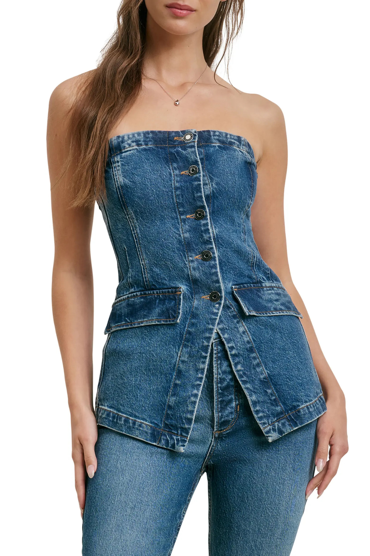 Favorite Daughter The Phoebe Strapless Denim Bustier Top (Women) | Nordstrom | Nordstrom