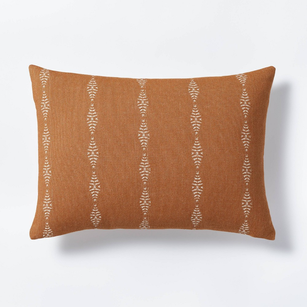 Woven Geo Striped Square Throw Pillow Brown/Cream - Threshold designed with Studio McGee | Target