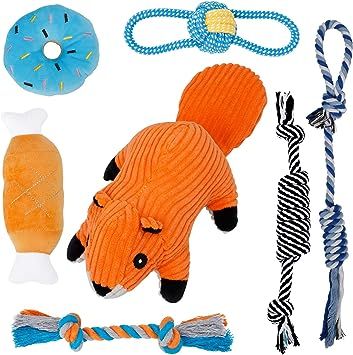 Toozey Small Dog Toys, 7 Pack Puppy Toys for Teething, Cute Squirrel Dog Toys for Small Dogs, Dur... | Amazon (US)