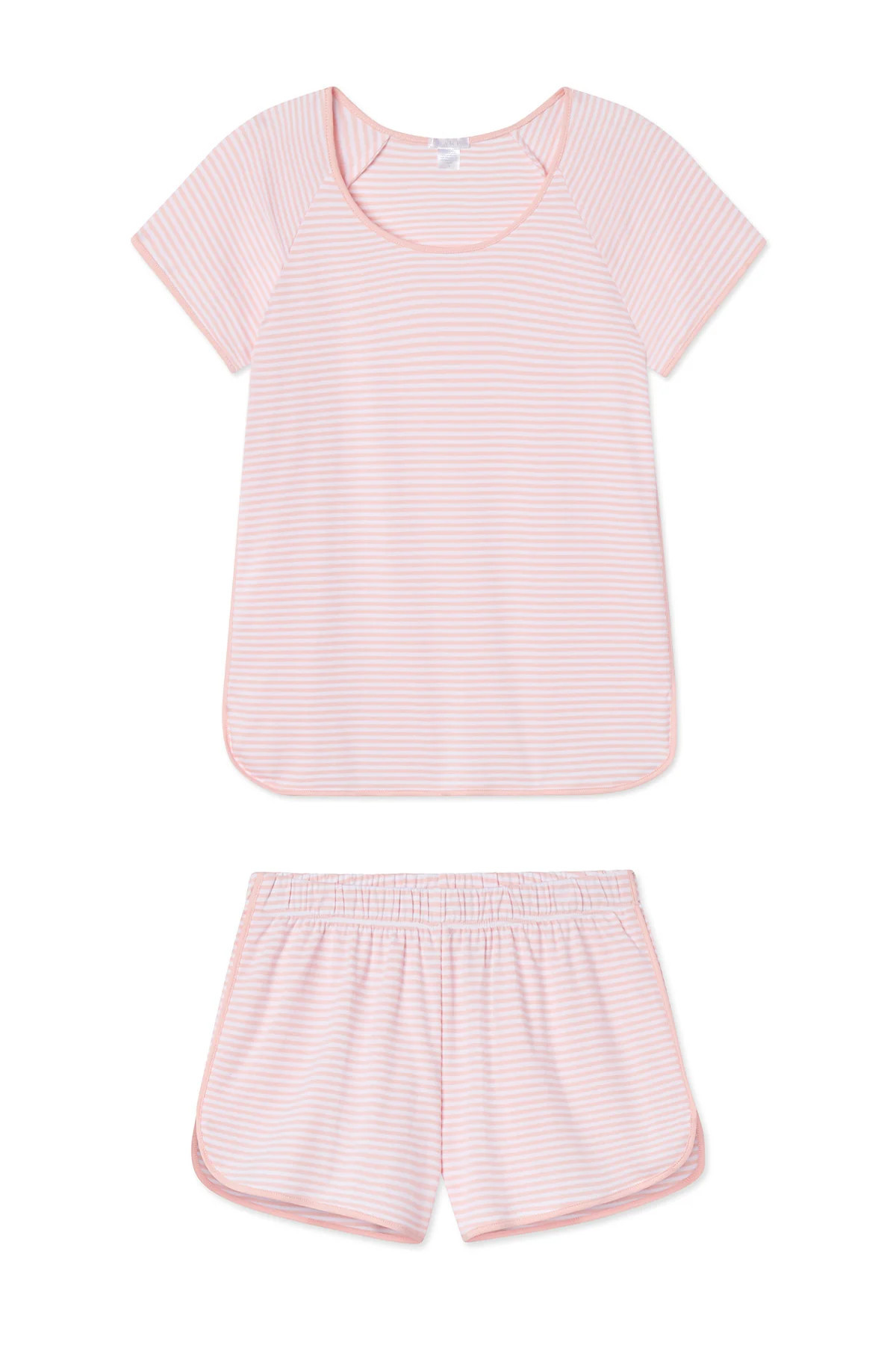 Pima Shorts Set in English Rose Stripe | Lake Pajamas