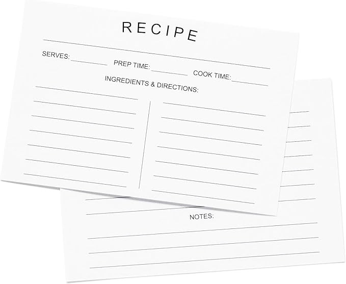 75 Recipe Cards 4x6inch Double Sided Thick Card Stock Fit with Recipe Binder Recipe Box Modern Mi... | Amazon (US)