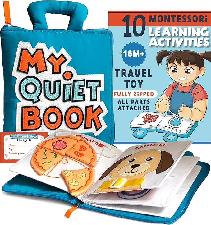 My Quiet Book - Toddler Travel Car Plane Airplane - No Parts to Get Lost - Activity Montessori Bo... | Amazon (US)