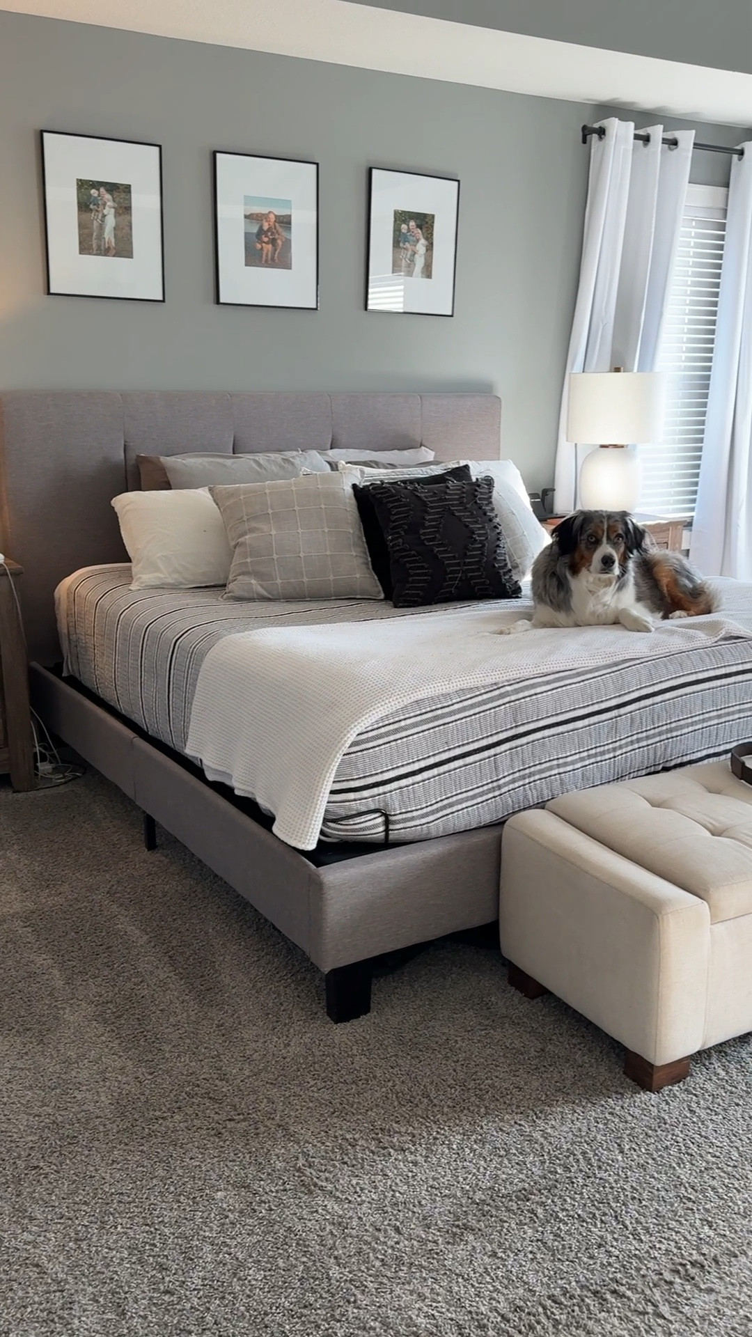 Bedroom links — comforter, frames, lamps, waffle weave blanket 

Head board and side tables are from Nebraska furniture mart 

#LTKSaleAlert #LTKHome #LTKFamily