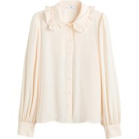 Recycled Long Sleeve Shirt with Ruffled Peter Pan Collar | La Redoute (UK)