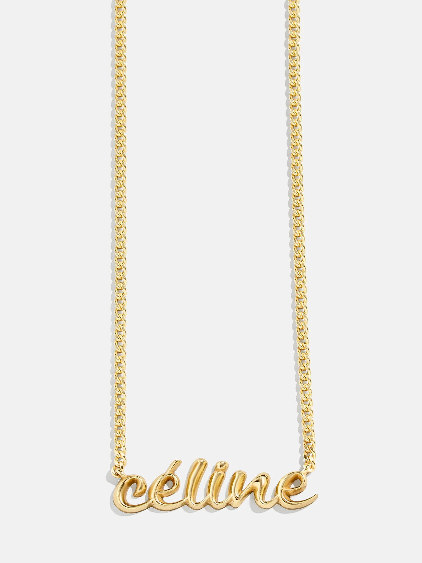 18K Gold Curb Chain Custom Nameplate Necklace - Gold | BaubleBar (US)