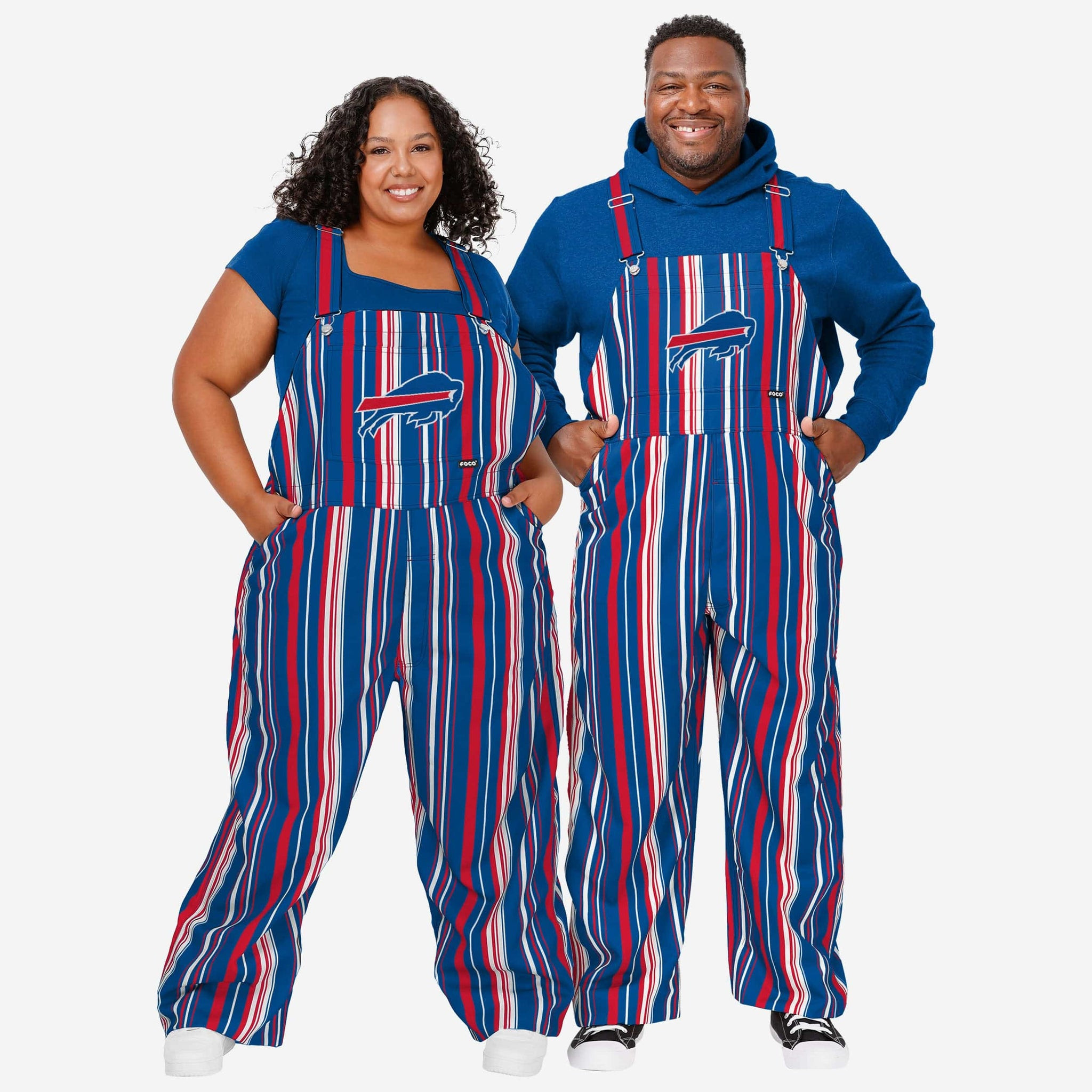 Buffalo Bills Womens Hyper Stripe Bib Overalls | FOCO inc
