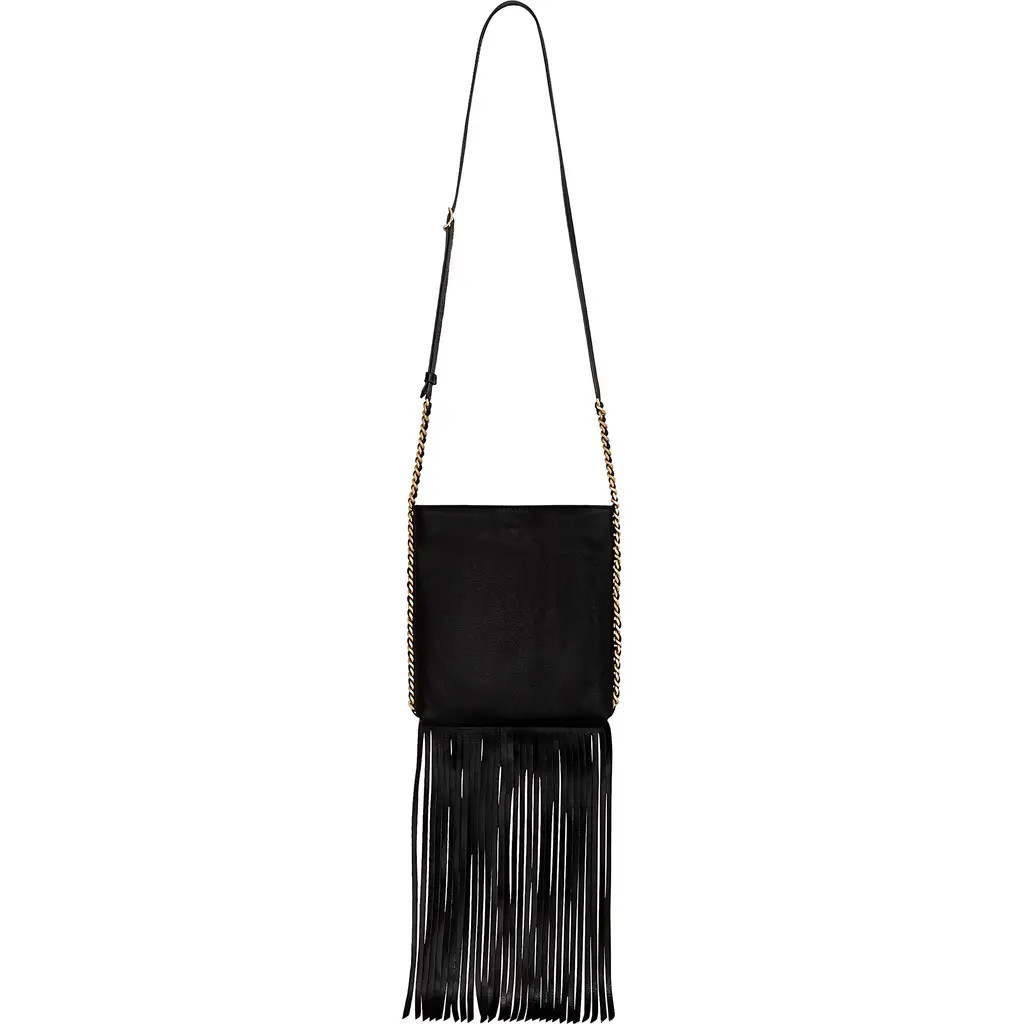 Rebecca Minkoff Carly North/South Fringe Crossbody Bag in Black at Nordstrom | Nordstrom