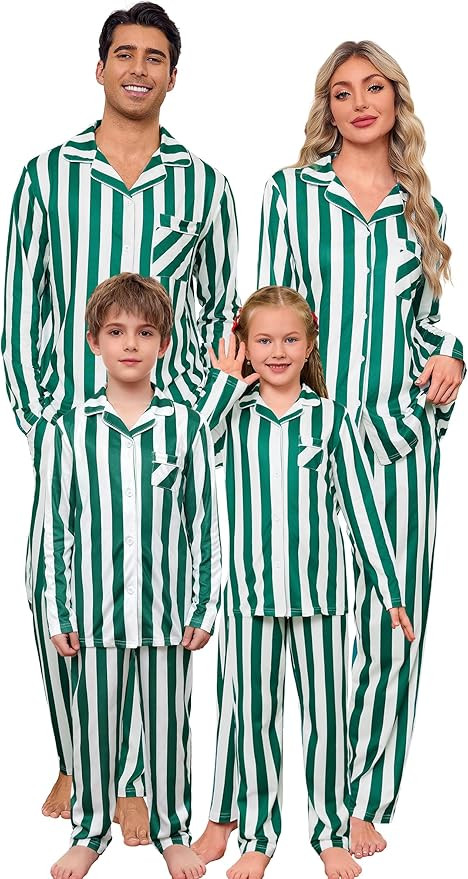 iClosam Christmas Family Matching Pajamas Set Long Sleeve Button Down Pjs Festival Party Sleepwea... | Amazon (US)