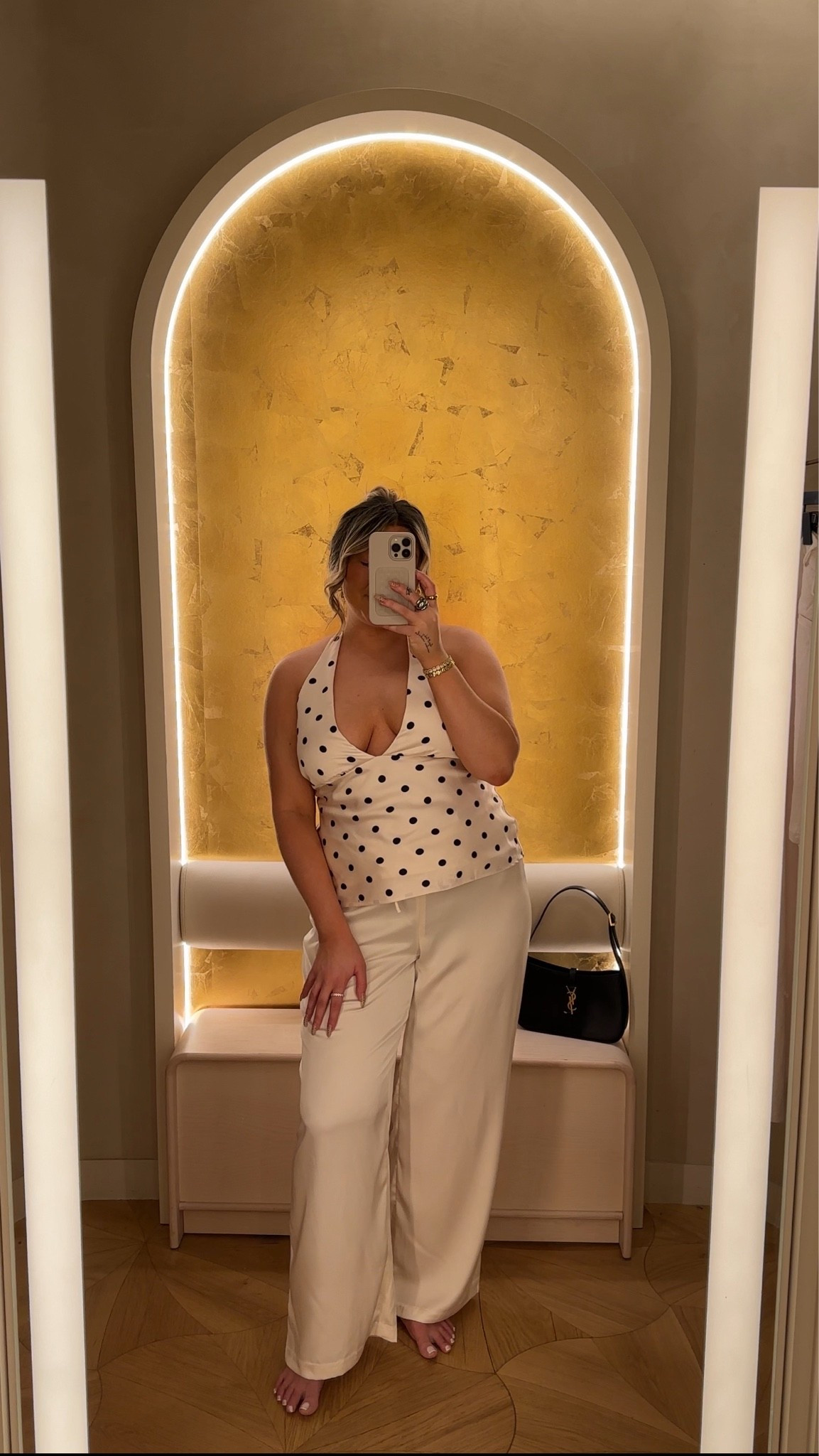 Satin pants, polka dot halter top summer fashion

#LTKsummer #LTKmidsize #LTKstyletip