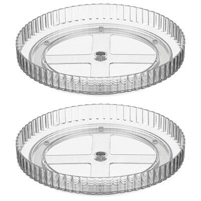 mDesign Fluted Lazy Susan Turntable Spinner, Kitchen Organizing - 2 Pack - Clear | Target