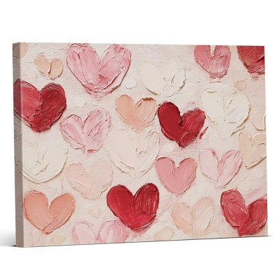 Cute Valentines Day Wall Art Print Romantic Pink Red Hearts Poster Picture Valentine Wall Decor f... | Target