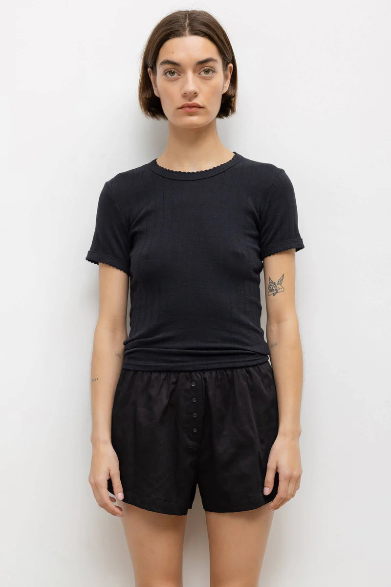 Pointelle Slim Fit Tee | LESET