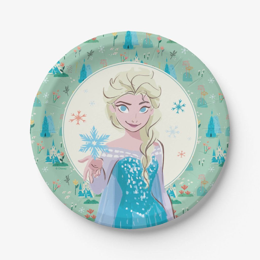 Disney's Elsa from Frozen Floral Girls Birthday | Zazzle