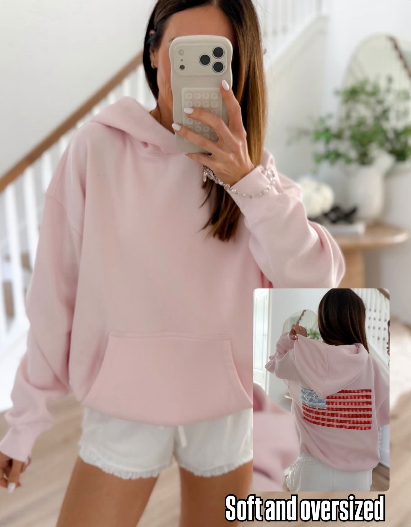 Bestseller! This pink hoodie with the flag is perfect for Memorial Day weekend. Cozy, casual, and full of patriotic charm, it’s perfect for everyday layering with a pop of personality.

pink hoodie, american flag, casual outfit, cozy style, everyday hoodie, relaxed fit, statement hoodie, colorful layering, casual chic, annabrstyle

#LTKSeasonal #LTKOver40 #LTKootd