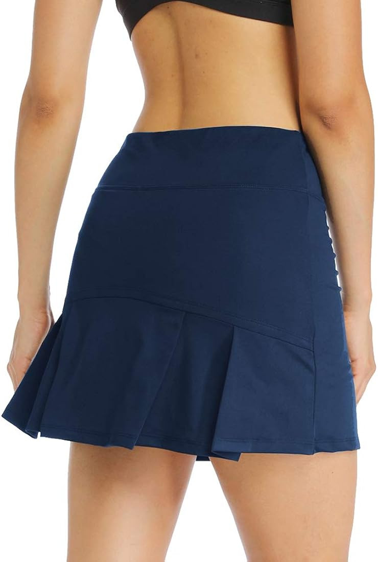 Ibeauti Womens Back Pleated Athletic Tennis Skorts Golf Skirts with 3 Pockets Mesh Shorts for Run... | Amazon (US)
