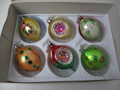 Lot of 6 Vintage Glass Teardrop Christmas Ornaments Made in Poland | eBay | eBay US