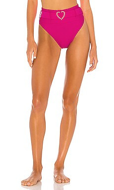 BEACH RIOT Heart Highway Bikini Bottom in Fuchsia Rose from Revolve.com | Revolve Clothing (Global)