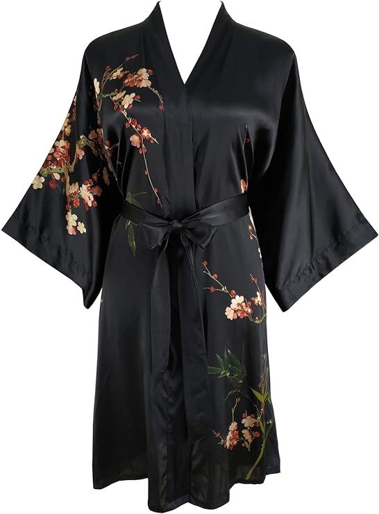 Ledamon Women's 100% Silk Kimono Short Robe       Send to Logie | Amazon (US)