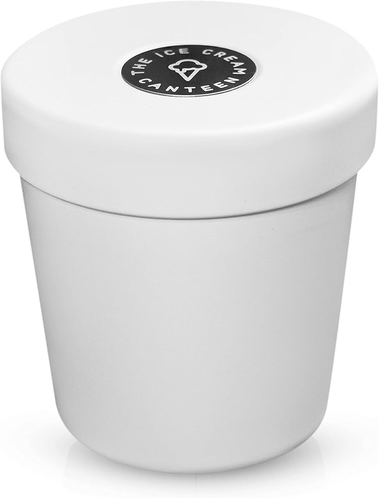 The Ice Cream Canteen Vacuum Insulated Ice Cream Pint Cooler Keeps Ice Cream Frozen for hours enjoy ice cream anywhere (Coconut White) | Amazon (US)