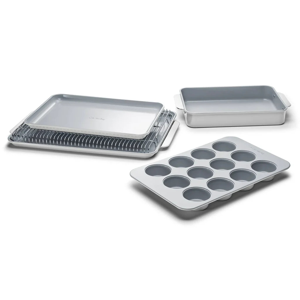 Caraway Caraway Non-stick Ceramic Half Bakeware Set Gray: Baking Sheet, Muffin Pan, Pans & Storage, 6-piece Set | REBEL (formerly Rebelstork)