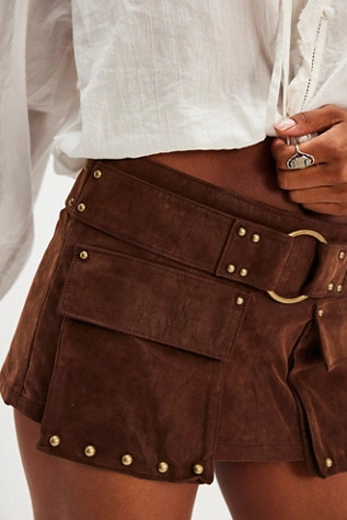 We The Free Micro Mini Suede Cargo Skort | Free People (Global - UK&FR Excluded)