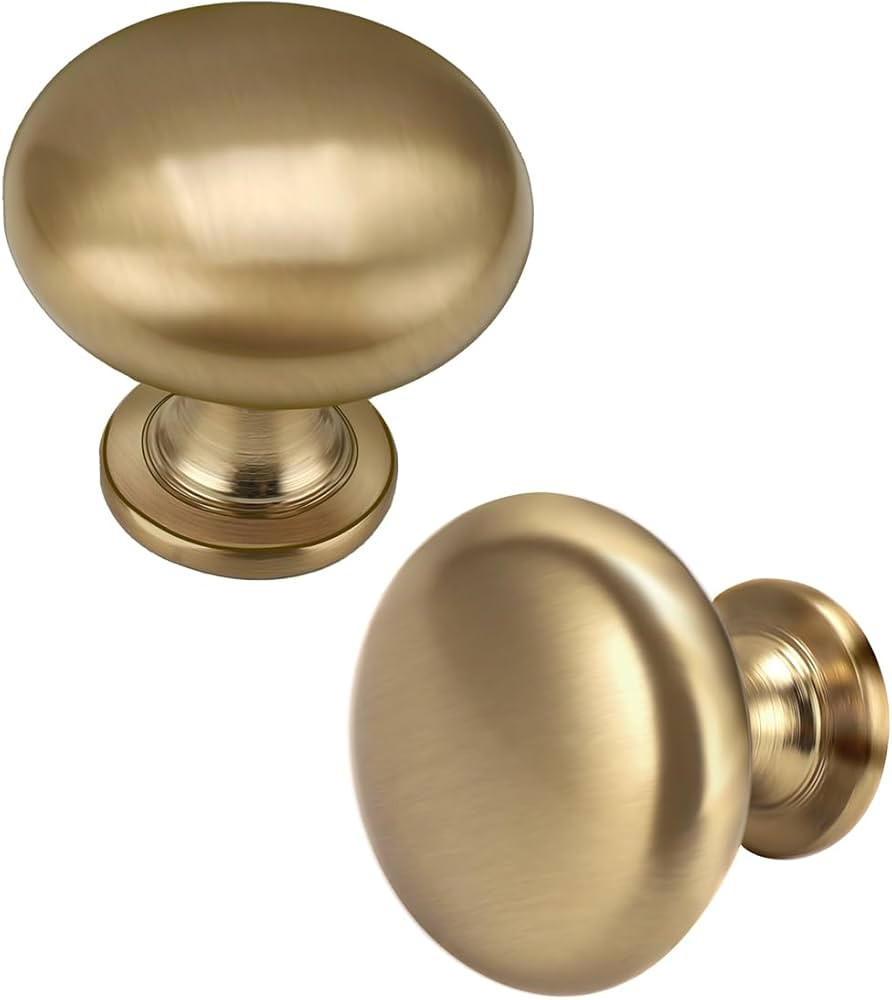 6 Pack Solid Cabinet Knob Warm Gold Kitchen Drawer Knob Champagne Bronze,Euro Style Dresser Knob ... | Amazon (US)