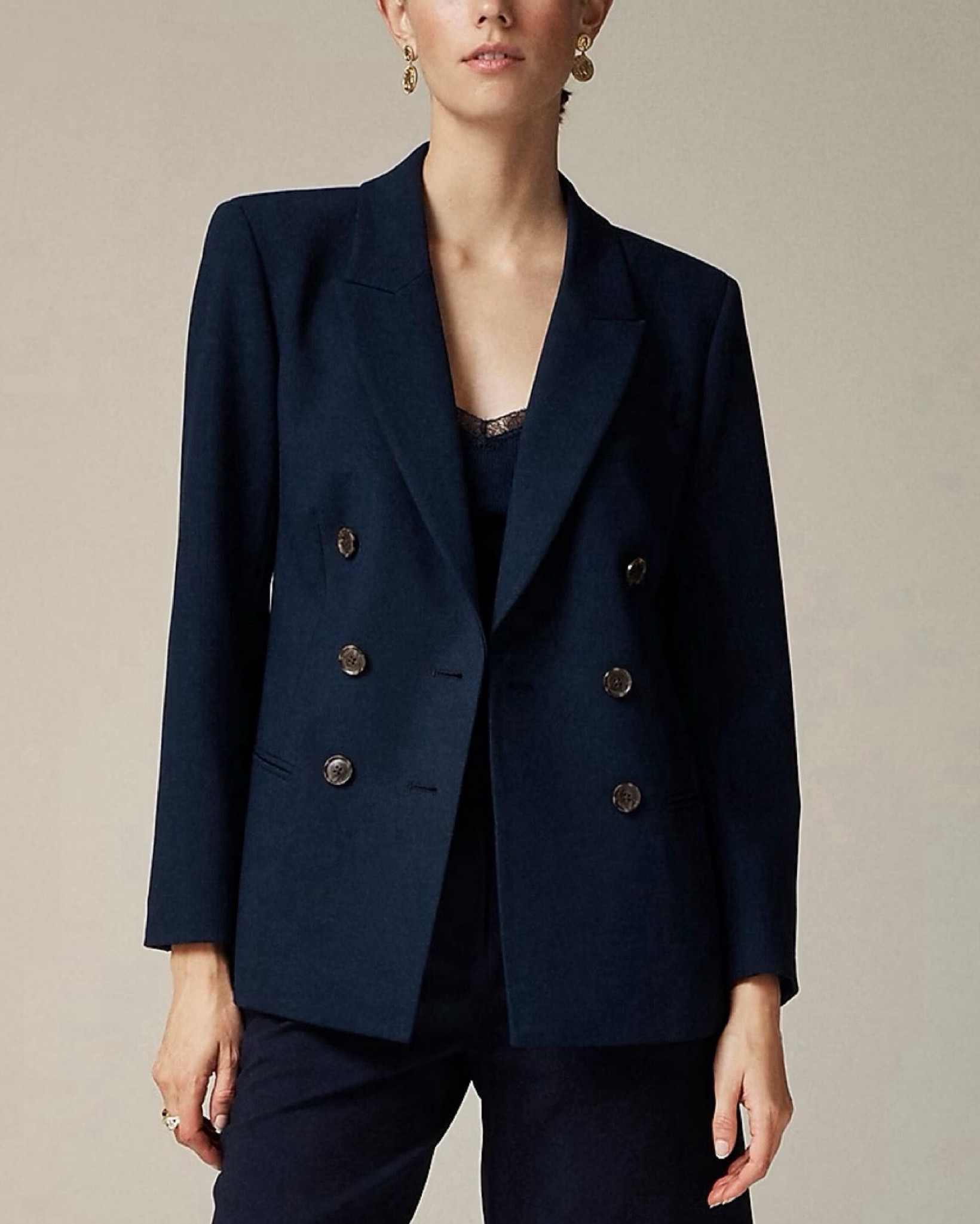 40% off this quality J. Crew  blazer fully stocked in petite sizes! 

This is a more tailored style with a longer boyfriend fit and shoulder padding. Sharp looking with jeans or workwear. Comes in both navy and black. There's substantial weight to it, and it's fully lined. 

I just tried this on and the fabric and quality are excellent - just note the shoulder pads and that petite sleeves on J. Crew blazers and coats tend to run shorter than some other brands. I would take 00P and the sleeve length hit me just right for someone 5ft tall, but may be short on someone with longer arms. 

#LTKWorkwear #LTKFallSale

#LTKSeasonal