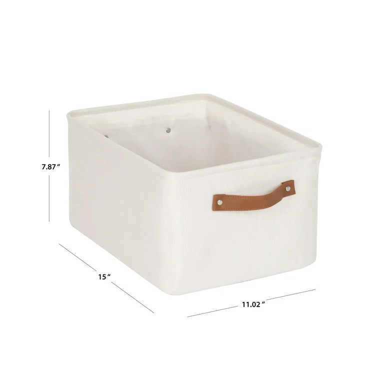 Mainstays Natural Canvas Storage Basket with Handles | Walmart (US)