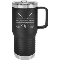 Personalized Custom Engraved Golf Clubs Golfer Stainless Steel Double-Wall Insulated Tumbler 20-Ounce Travel Coffee Mug, Handle, Slide Lid | Etsy (US)