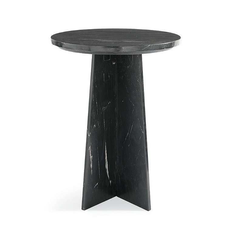 Bingham Marble Side Table, 18" - Black Marble - Grandin Road | Grandin Road