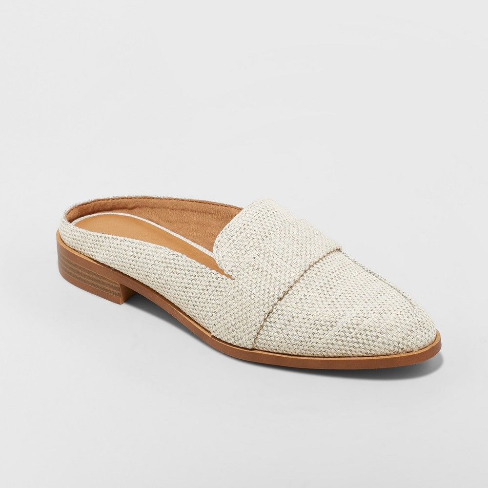 Women's Amber Backless Loafer Mules - Universal Thread Cream 8.5, Ivory | Target